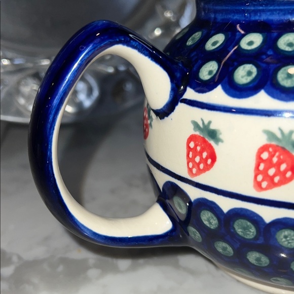 Boleslawiec Polish Pottery Strawberry Teapot - Picture 7 of 14